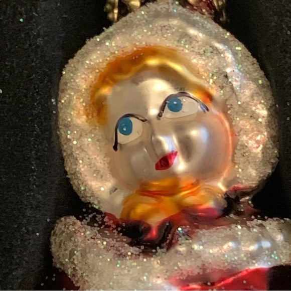 VTG Krebs Glass Christmas Hand painted Ornaments Girl Tree Snowball Boy New! - Picture 9 of 15